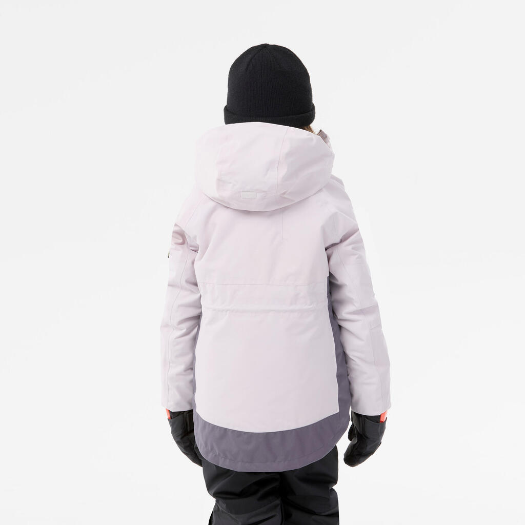 GIRLS' HIGH RESISTANCE LONG SNOWBOARD JACKET - SNB 500 - PINK